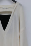SWAYING/KNIT deconstructed v-neck dress (with corset) SW212LS09 white PS31